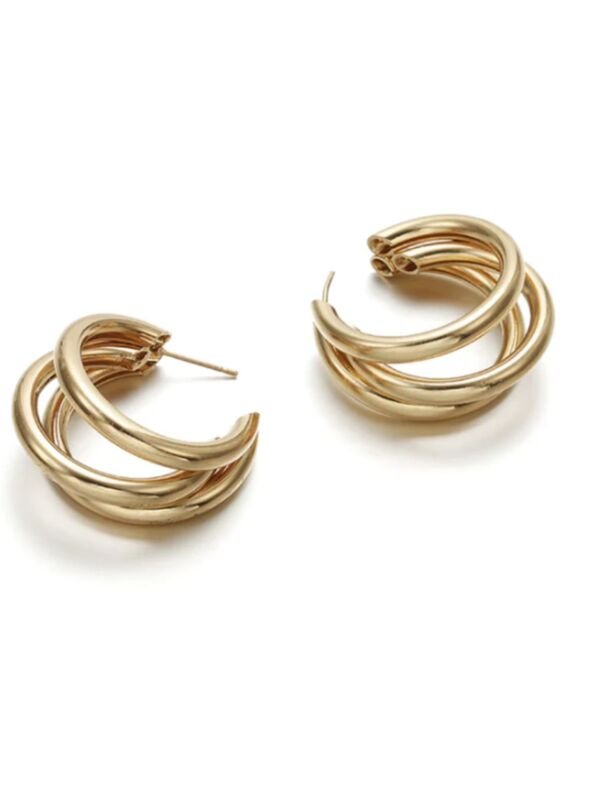 Brinco Argola Tripla Dourado